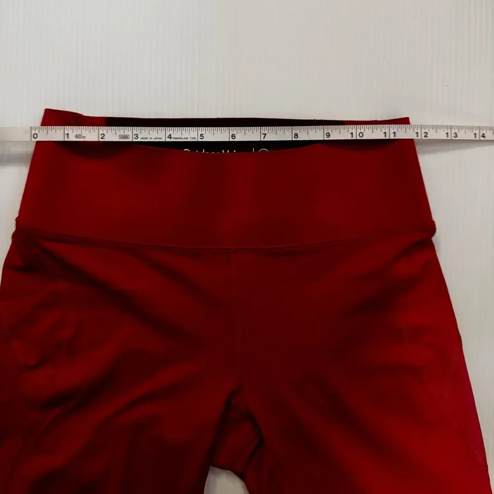 Outdoor Voices TechSweat 7/8 High Rise Crop Legging Red Small Gorpcore Sportif - Picture 10 of 15